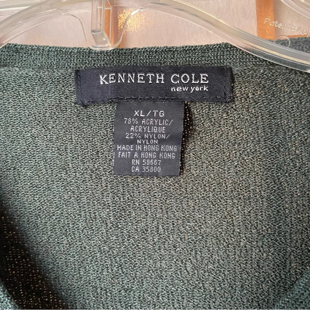 Kenneth‎ Cole Vintage Green V-Neck Sweater, XL